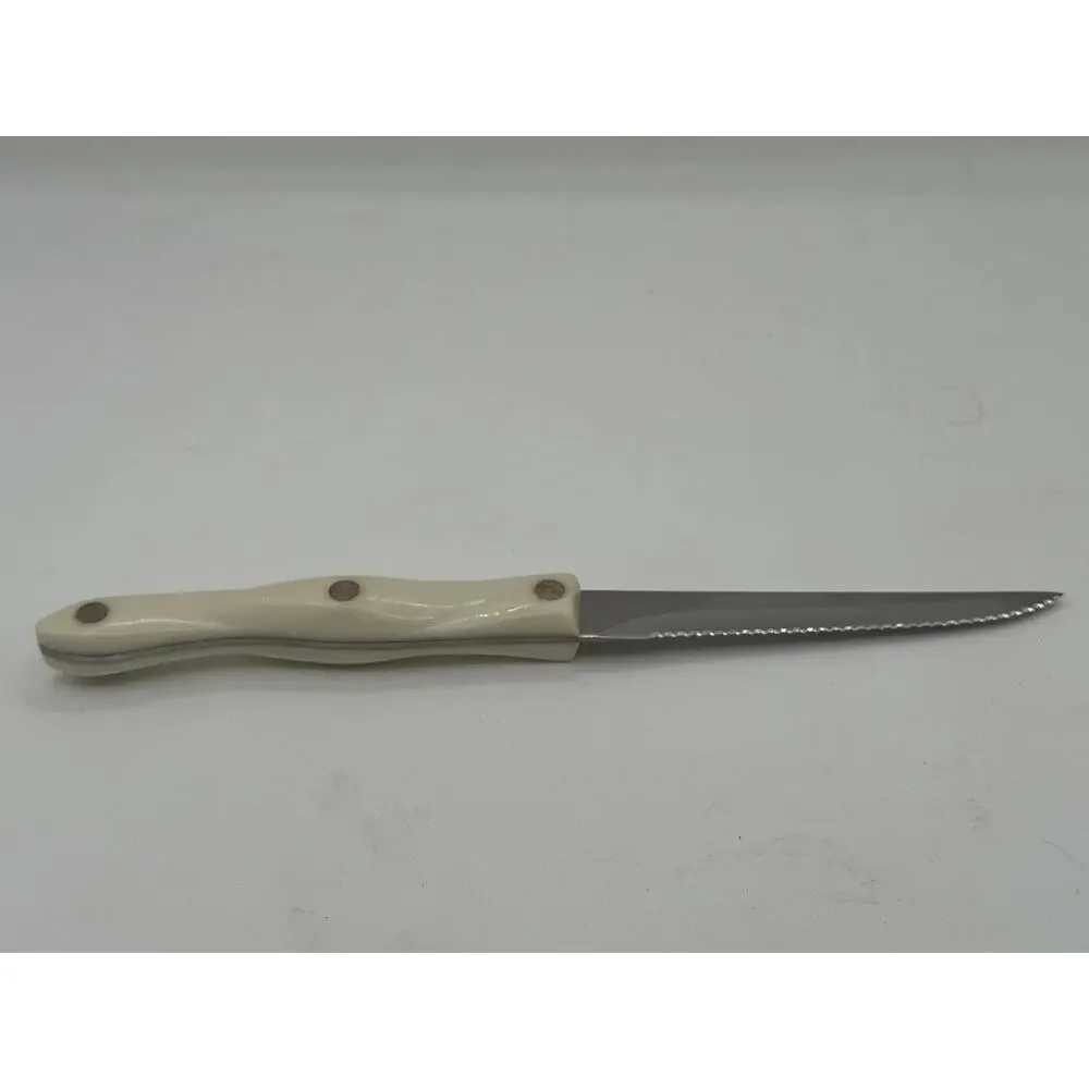 Cutco 1721 Utility Trimming White Pearl Handle Serrated Edge Knife USA